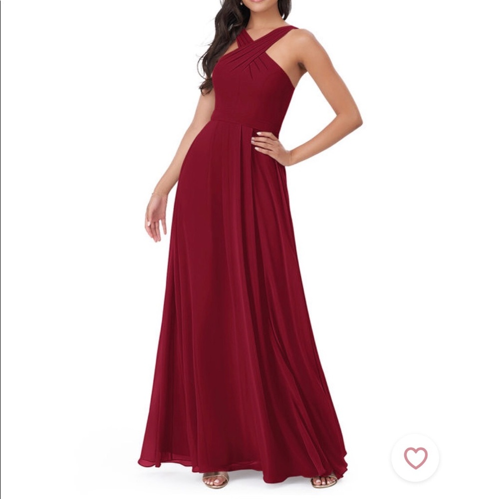 Azazie Dixie Bridesmaid Dress. Burgundy. Size A2.